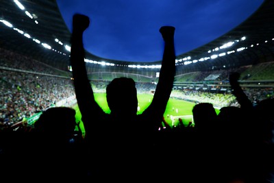Football Celebrating Fan Silhouette
